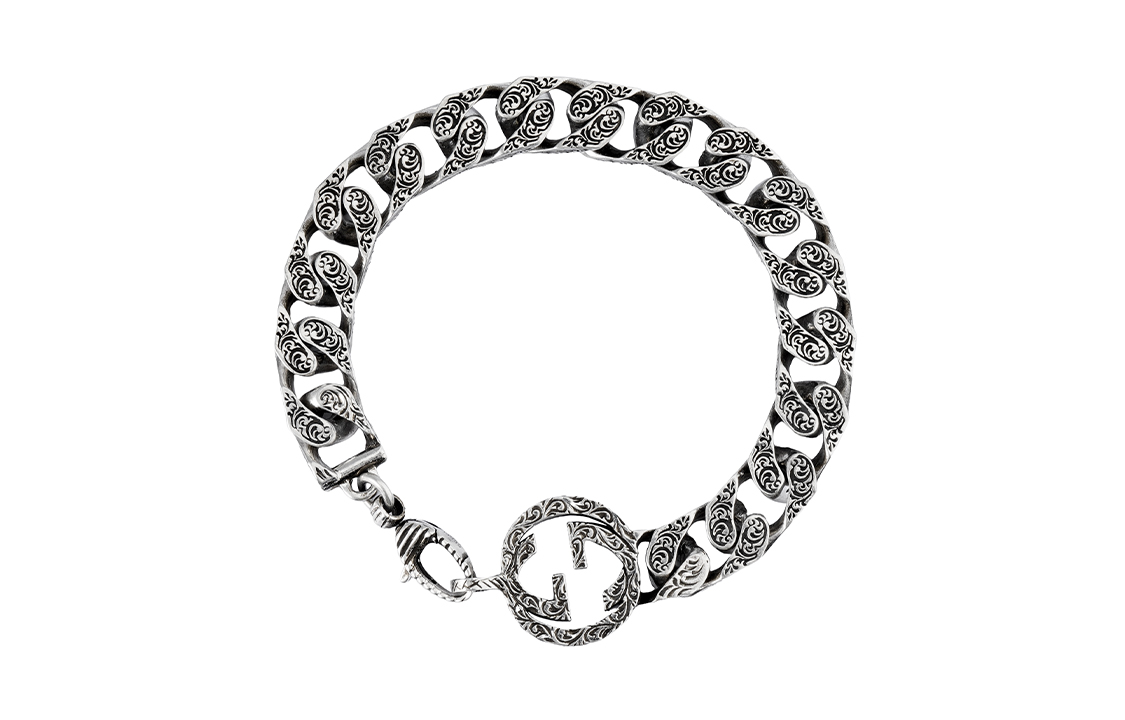 GUCCI Interlocking G Chain 925 Silver Bracelet - Silver 454285-J8400-0811