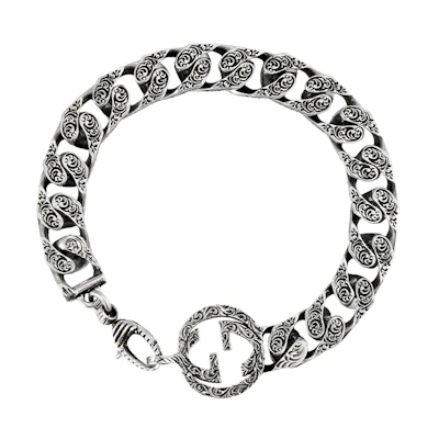 GUCCI Interlocking G Chain 925 Silver Bracelet - Silver 454285-J8400-0811