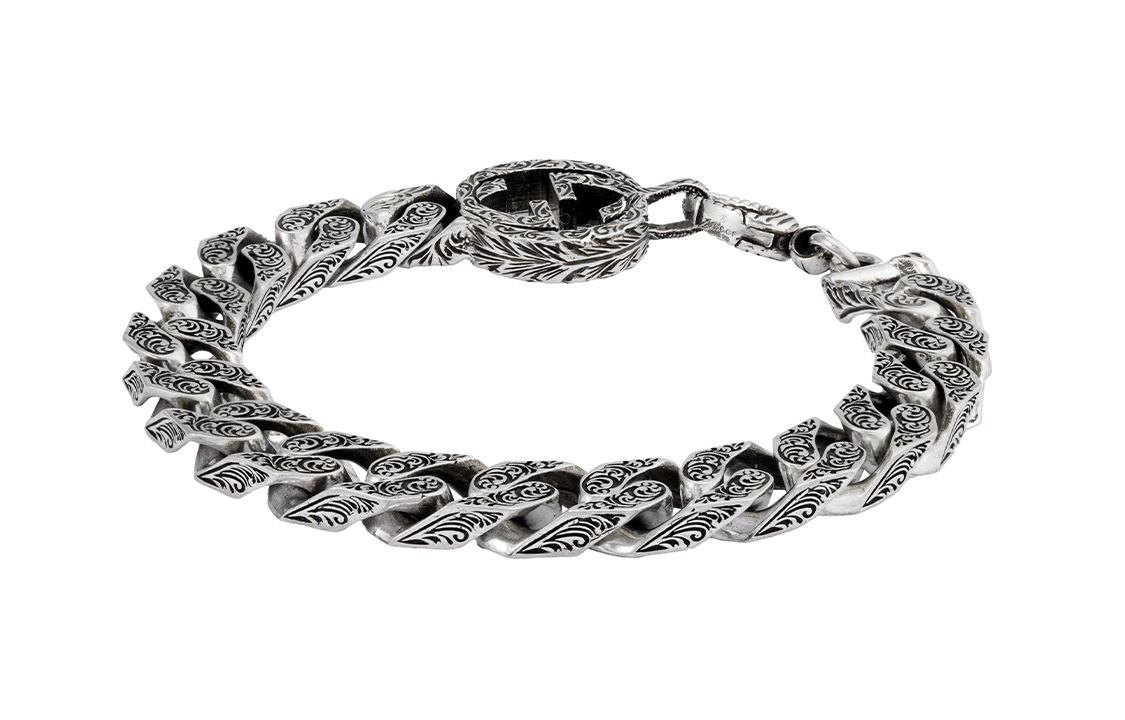 Lookbook 구찌 인터로킹 G 체인 925 실버 팔찌 - 실버 454285-J8400-0811