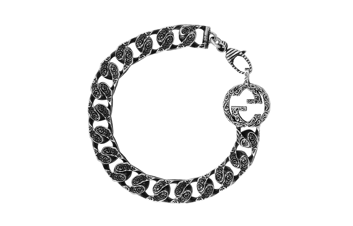 GUCCI Interlocking G Chain 925 Silver Bracelet  Silver. YBA454285001
