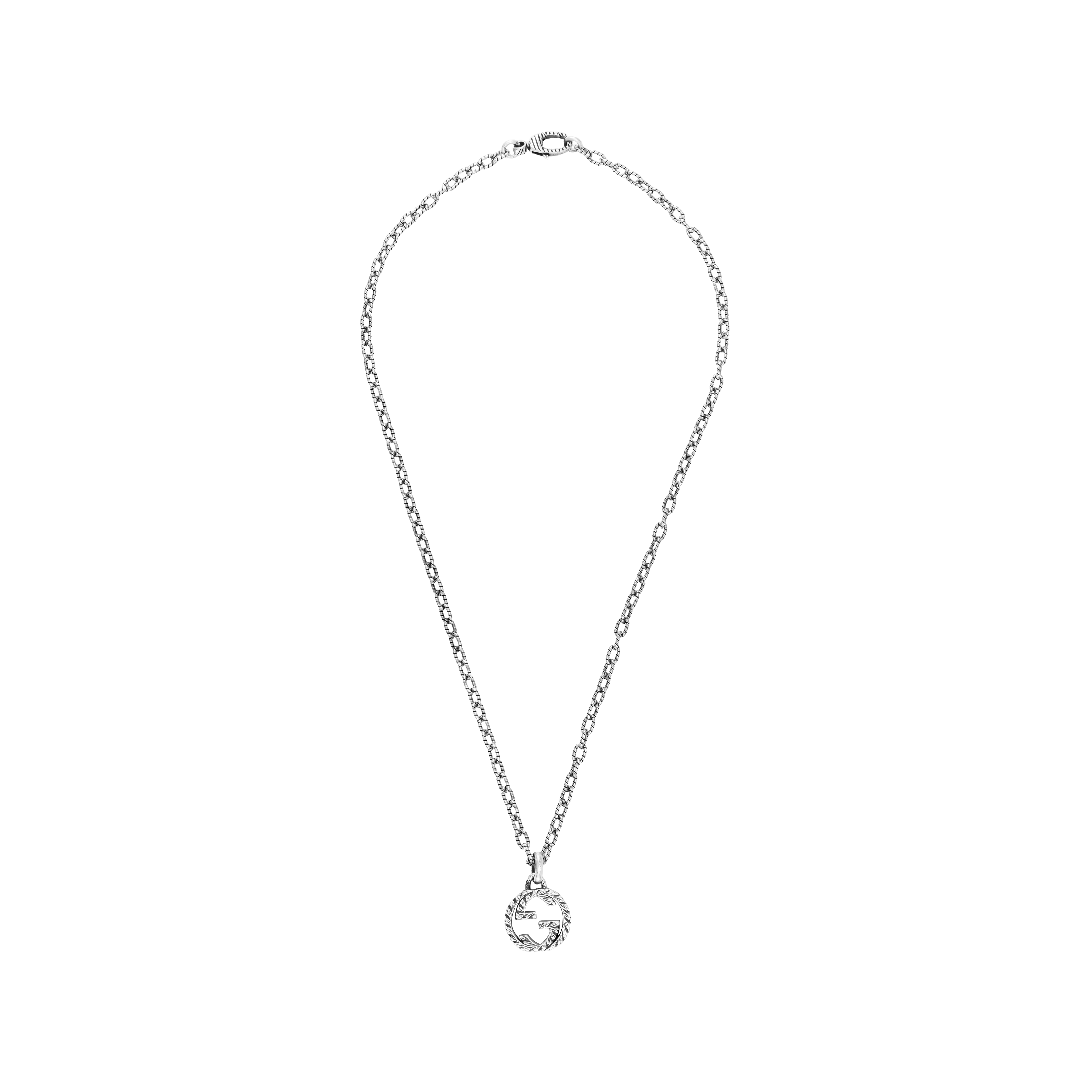 GUCCI Classic GG Pendant 925 Silver Unisex Necklace Silver 455307-J8400-0811 圖 4