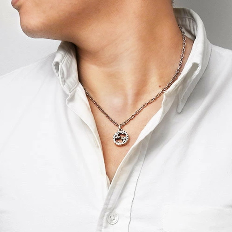 GUCCI Classic GG Pendant 925 Silver Unisex Necklace Silver 455307-J8400-0811 圖 5