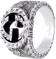 GUCCI Interlocking G Cut-Out Design 925 Silver Unisex Ring in Silver 455302-J8400-0811 GUCCI Interlocking G Cut-Out Design 925 Silver Unisex Ring in Silver 455302-J8400-0811