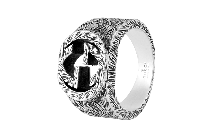 Order 구찌 인터로킹 G 컷아웃 디자인 925 실버 유니섹스 반지 실버색상 455302-J8400-0811