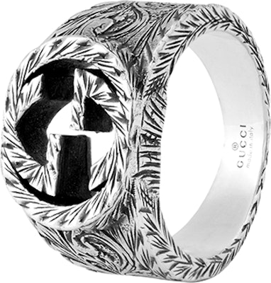 GUCCI Interlocking G镂空设计925纯银男女戒指 银色 455302-J8400-0811 Order GUCCI Interlocking G镂空设计925纯银男女戒指 银色 455302-J8400-0811