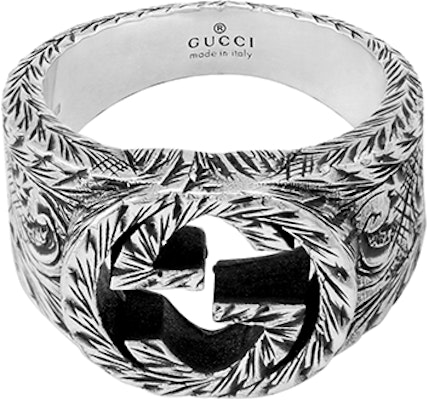 GUCCI Interlocking G镂空设计925纯银男女戒指 银色 455302-J8400-0811 Lookbook GUCCI Interlocking G镂空设计925纯银男女戒指 银色 455302-J8400-0811