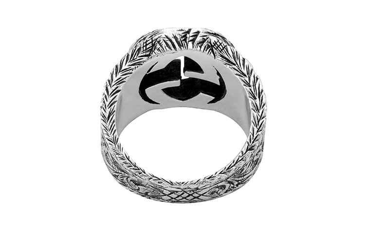 Shop 구찌 인터로킹 G 컷아웃 디자인 925 실버 유니섹스 반지 실버색상 455302-J8400-0811