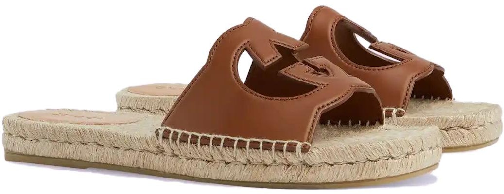 Gucci Interlocking G Cut-Out Espadrille Sandal 'Brown' 725260-US000-2535 Lookbook Gucci Interlocking G Cut-Out Espadrille Sandal 'Brown' 725260-US000-2535
