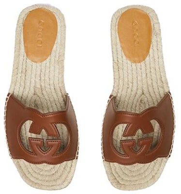Gucci Interlocking G Cut-Out Espadrille Sandal 'Brown' 725260-US000-2535 Shop Gucci Interlocking G Cut-Out Espadrille Sandal 'Brown' 725260-US000-2535