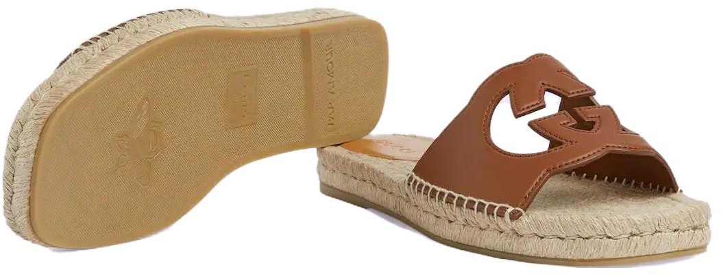 Gucci Interlocking G Cut-Out Espadrille Sandal 'Brown' 725260-US000-2535 Details for Gucci Interlocking G Cut-Out Espadrille Sandal 'Brown' 725260-US000-2535