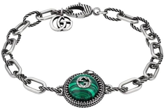 gucci-interlocking-g-green-resin-gemstone-925-silver-bracelet-for-men-577429-08349-4404