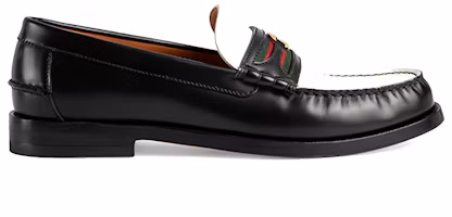 Order Gucci Sepatu Loafer Interlocking G 'Hitam Putih' 644724-17X20-1079