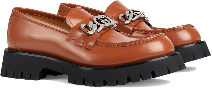 Gucci Loafers Coklat dengan Logo G Terhubung 752093-DS800-6338 Lookbook Gucci Loafers Coklat dengan Logo G Terhubung 752093-DS800-6338