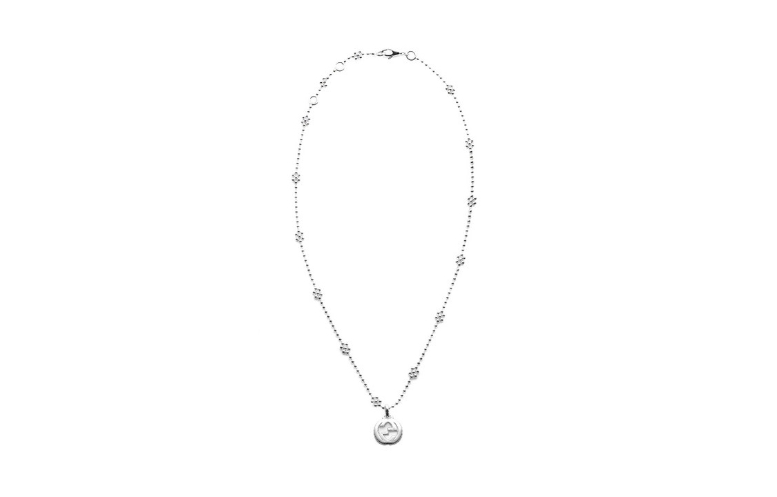 Lookbook GUCCI メンズ インターロッキングGロゴ 925スターリングシルバーネックレス - シルバー YBB479221001