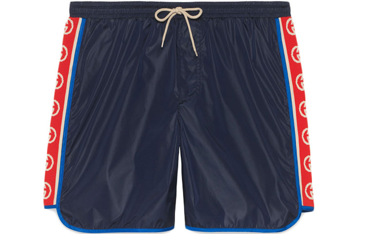 Gucci Interlocking G Logo Striped Shorts Men Deep Blue 577800-XHABJ-4487