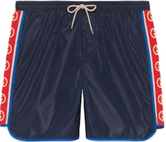 Gucci Interlocking G Logo Striped Shorts Men Deep Blue 577800-XHABJ-4487 Gucci Interlocking G Logo Striped Shorts Men Deep Blue 577800-XHABJ-4487