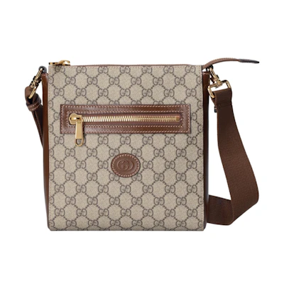 Gucci Interlocking G Messenger Bag GG Supreme Canvas Beige/Ebony