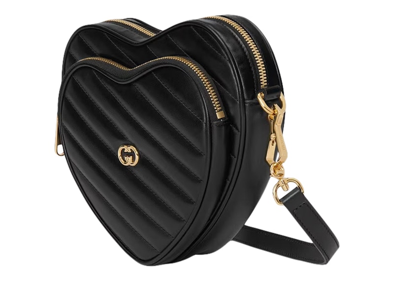 Order Beg Gucci Interlocking G Mini Hati Hitam Paut Bahu