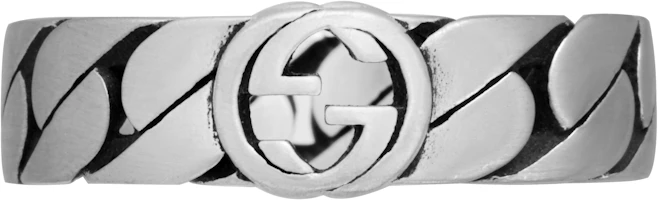 GUCCI Interlocking G Narrow 925 Silver Ring Unisex Couples Jewelry. 661513-J8400-0728 GUCCI Interlocking G Narrow 925 Silver Ring Unisex Couples Jewelry. 661513-J8400-0728
