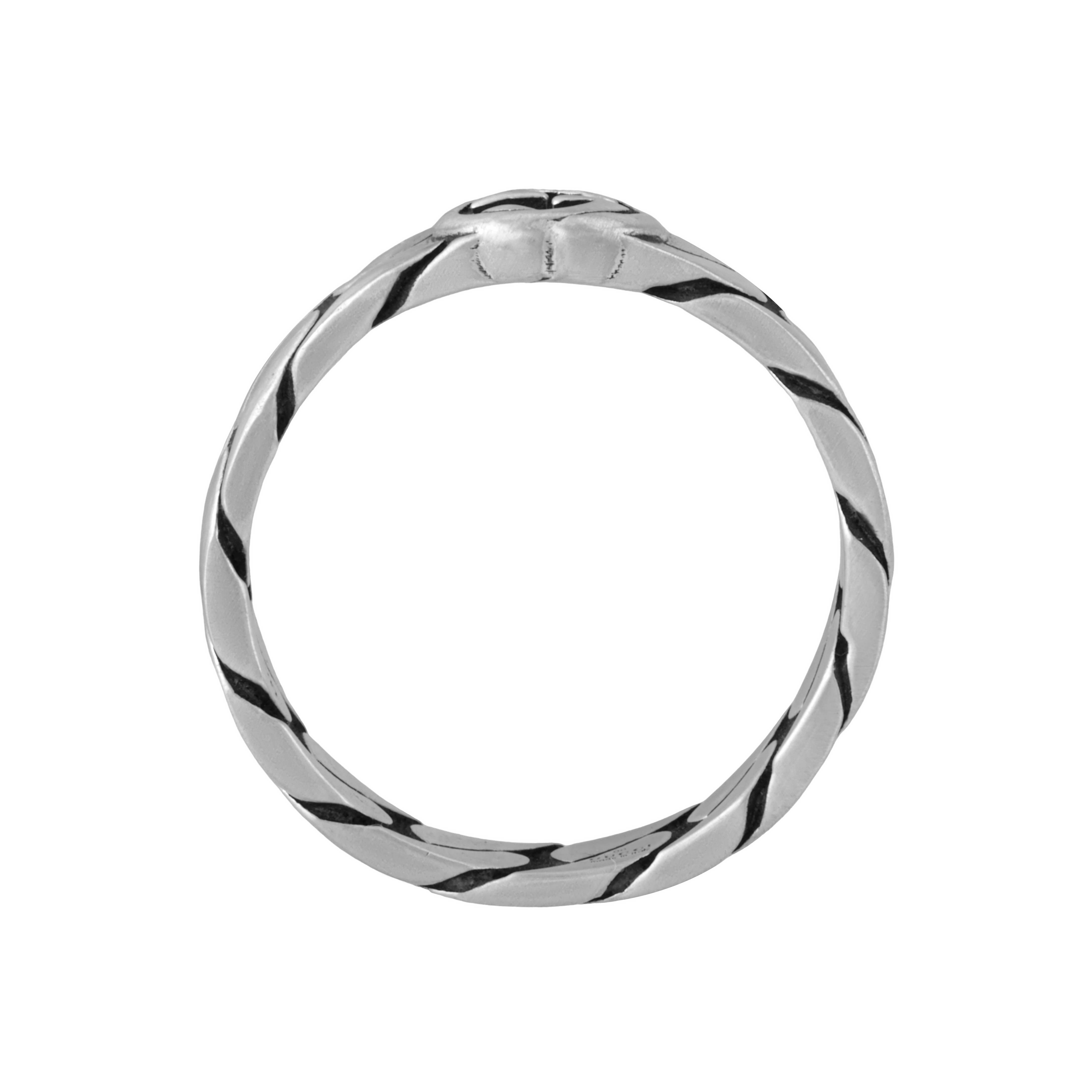 Shop 古驰双G标志窄版925银戒指情侣款男女通用饰品 661513-J8400-0728