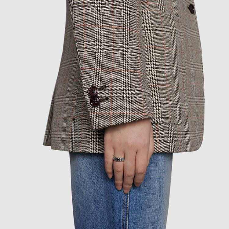 Purchase 古驰双G标志窄版925银戒指情侣款男女通用饰品 661513-J8400-0728