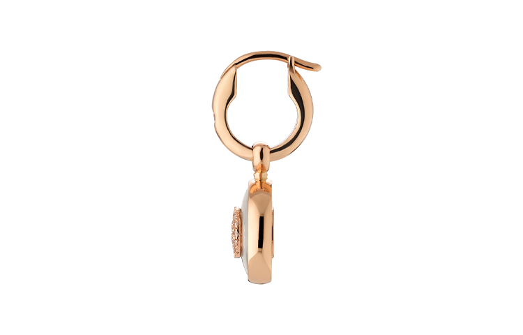 Lookbook GUCCI Interlocking G Pendant 18K Rose Gold Mother-of-Pearl Diamond Earrings. 786772J85I08070