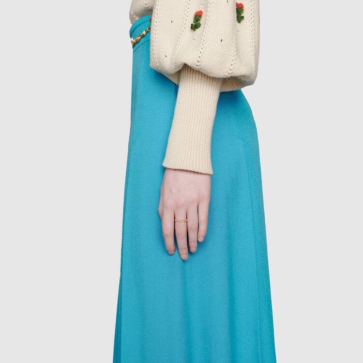 GUCCI Interlocking G Ring Gold Tone Jewelry. 662053-J8500-8000 圖 6