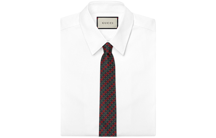 GUCCI Interlocking G Silk Tie Red Green with Gift Box 644510-4E002-4174 圖 3