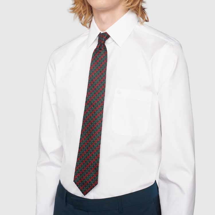 GUCCI Interlocking G Silk Tie Red Green with Gift Box 644510-4E002-4174 圖 4