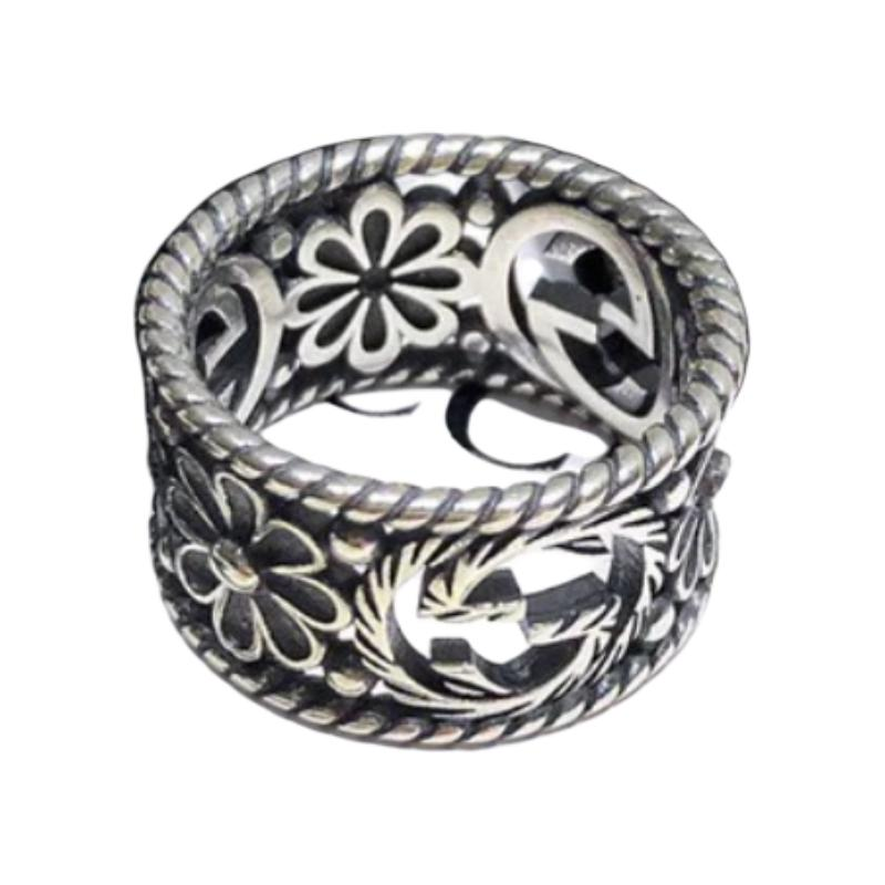 GUCCI Interlocking G Silver 925 Ring Unisex 577272-J8400-0811 圖 2