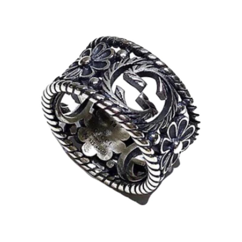 GUCCI Interlocking G Silver 925 Ring Unisex 577272-J8400-0811 圖 3