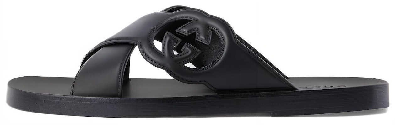 Gucci Interlocking G Slide Sandals 'Black' 738471-US000-1000 Buy Gucci Interlocking G Slide Sandals 'Black' 738471-US000-1000