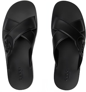 Sandal Geser Gucci Interlocking G 'Hitam' 738471-US000-1000 Lookbook Sandal Geser Gucci Interlocking G 'Hitam' 738471-US000-1000