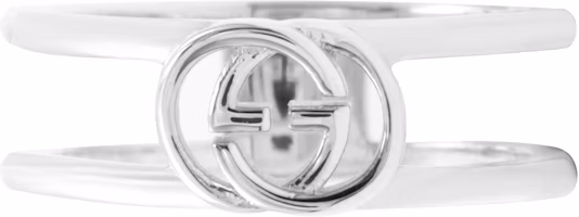GUCCI Interlocking G Slim Open 925 Silver Ring Unisex Couple Silver 298036-J8400-8106 GUCCI Interlocking G Slim Open 925 Silver Ring Unisex Couple Silver 298036-J8400-8106