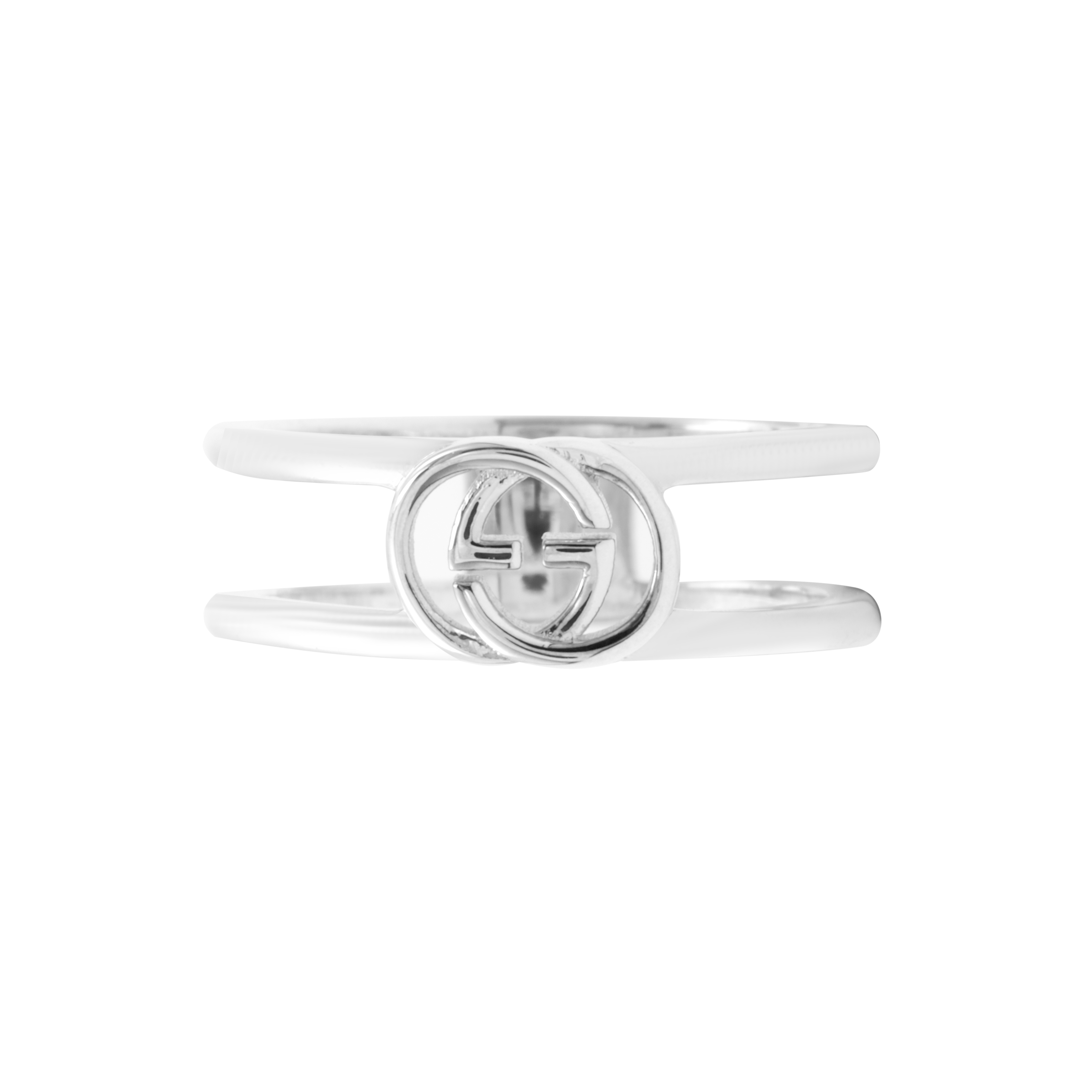 GUCCI Interlocking G Slim Open 925 Silver Ring Unisex Couple Silver 298036-J8400-8106 圖 2
