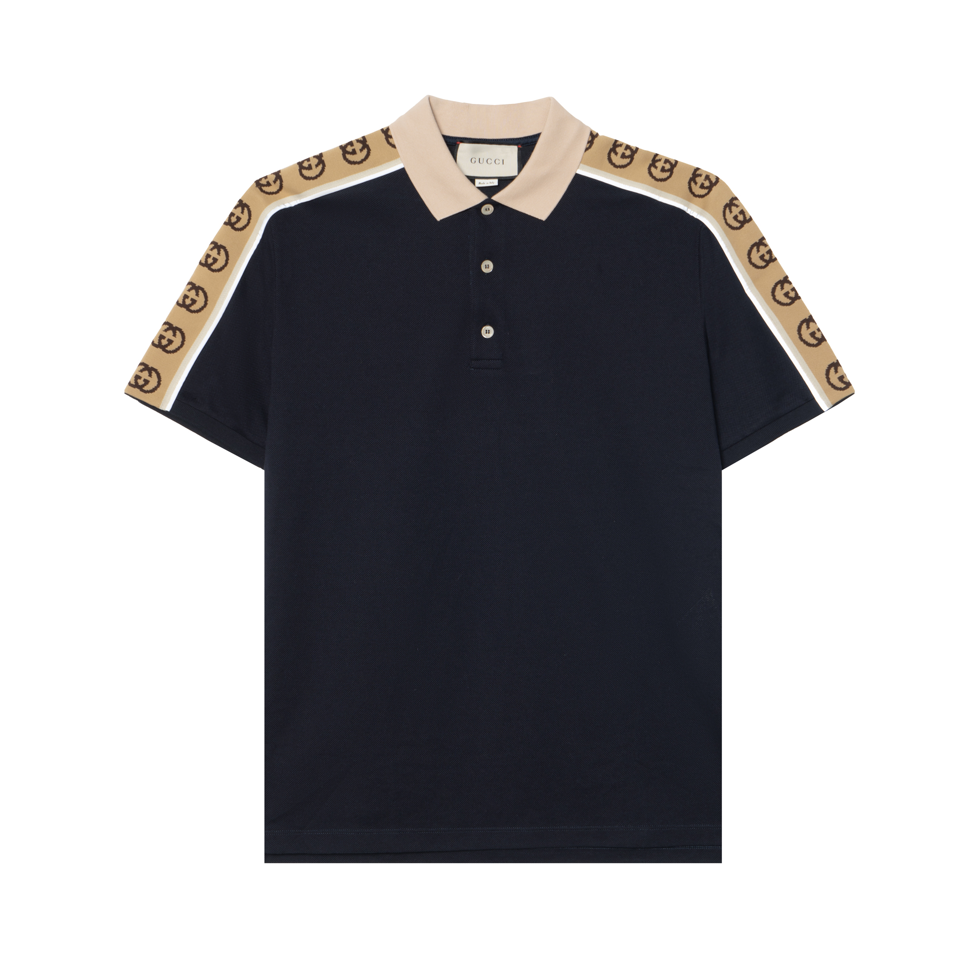 Gucci Interlocking G Stripe Polo Shirt - Two Tone Deep Blue 598949-XJB0Q-4685