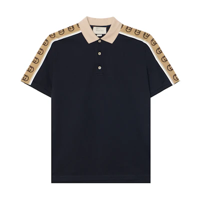 Gucci Interlocking G Stripe Polo Shirt - Two Tone Deep Blue 598949-XJB0Q-4685