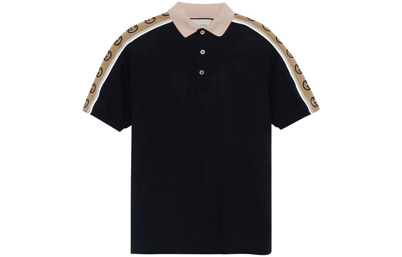 Gucci Interlocking G Striped Polo Shirt Black 598949-XJB0Q-1082