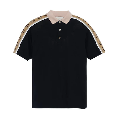Gucci Interlocking G Striped Polo Shirt Black 598949-XJB0Q-1082