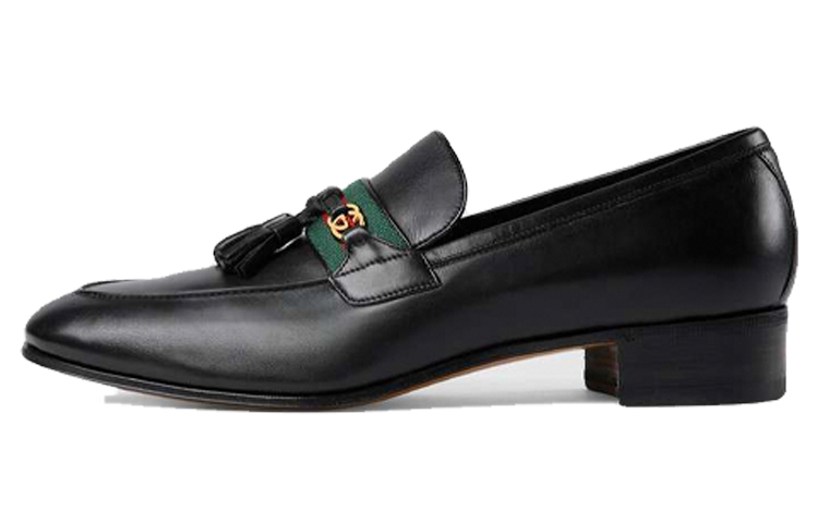Gucci Interlocking G Tassel Leather Loafers 'Black' 624720-1W610-1066