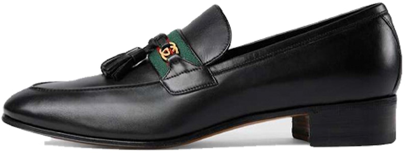 古驰互扣G流苏黑色皮革乐福鞋 624720-1W610-1066 Buy 古驰互扣G流苏黑色皮革乐福鞋 624720-1W610-1066