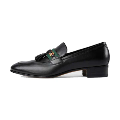 Gucci Interlocking G Tassel Leather Loafers 'Black'