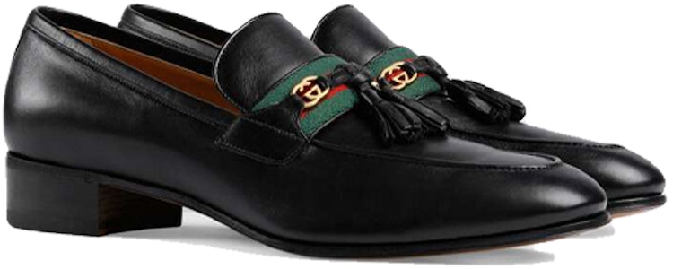 古驰互扣G流苏黑色皮革乐福鞋 624720-1W610-1066 Lookbook 古驰互扣G流苏黑色皮革乐福鞋 624720-1W610-1066