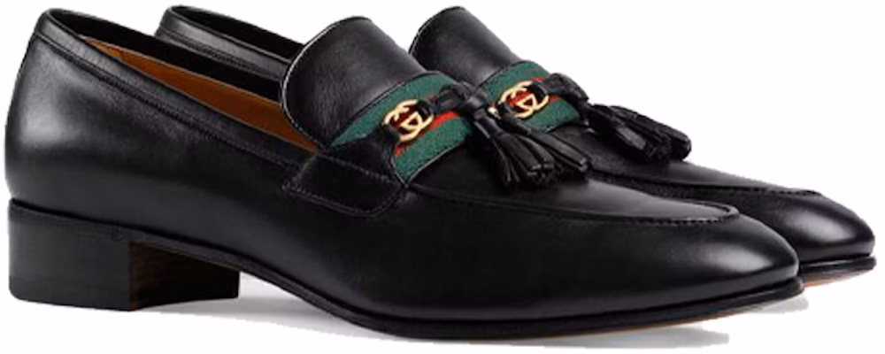 Gucci Interlocking G Tassel Leather Loafers 'Black' 624720-1W610-1066 Lookbook Gucci Interlocking G Tassel Leather Loafers 'Black' 624720-1W610-1066