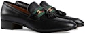 Loafer Kulit Gucci G Bersilang Bermanik 'Hitam' 624720-1W610-1066