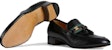 Loafer Kulit Gucci G Bersilang Bermanik 'Hitam' 624720-1W610-1066