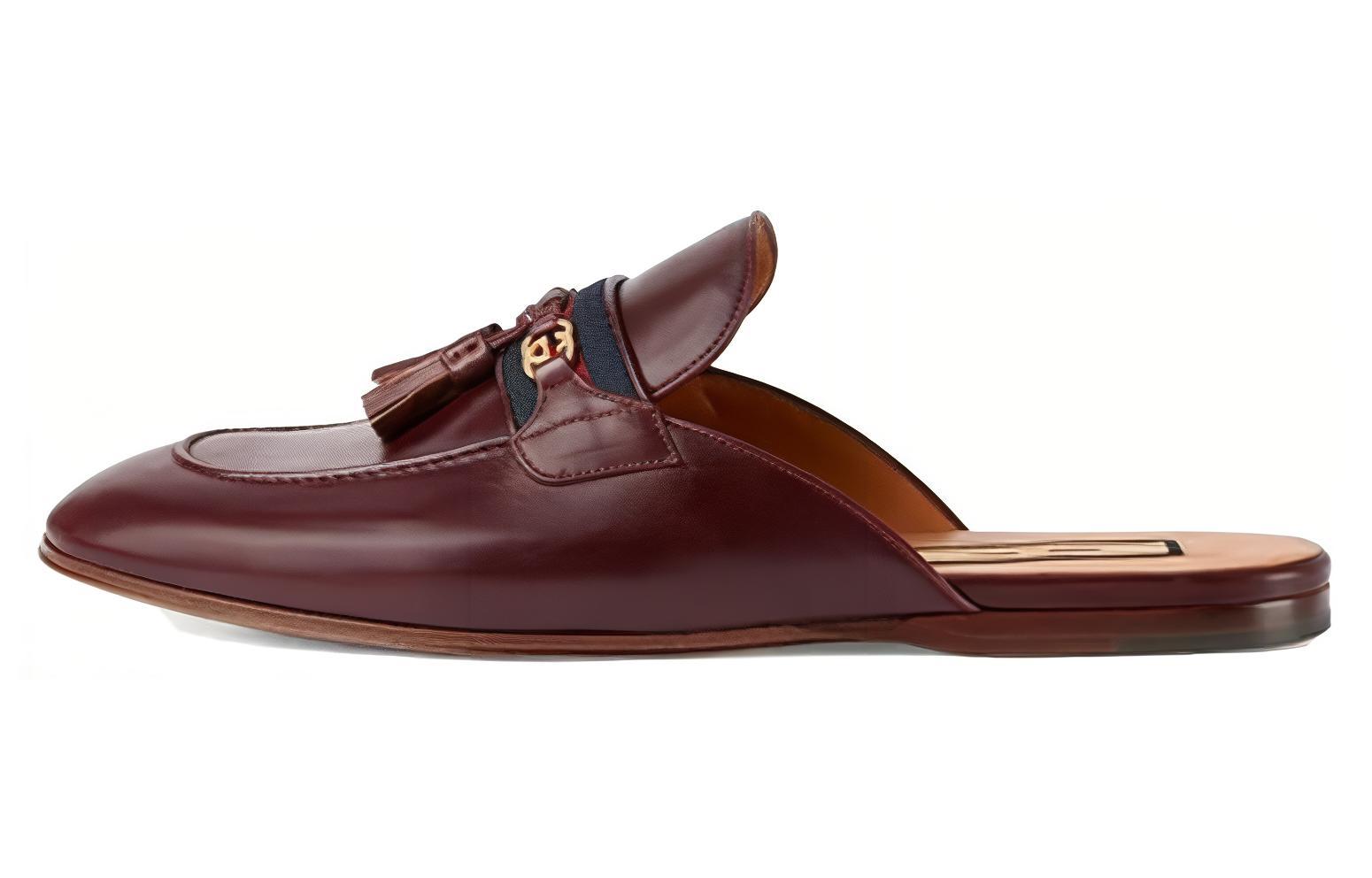 Gucci Interlocking G Web Slippers Bordeaux 655580-1W610-6060