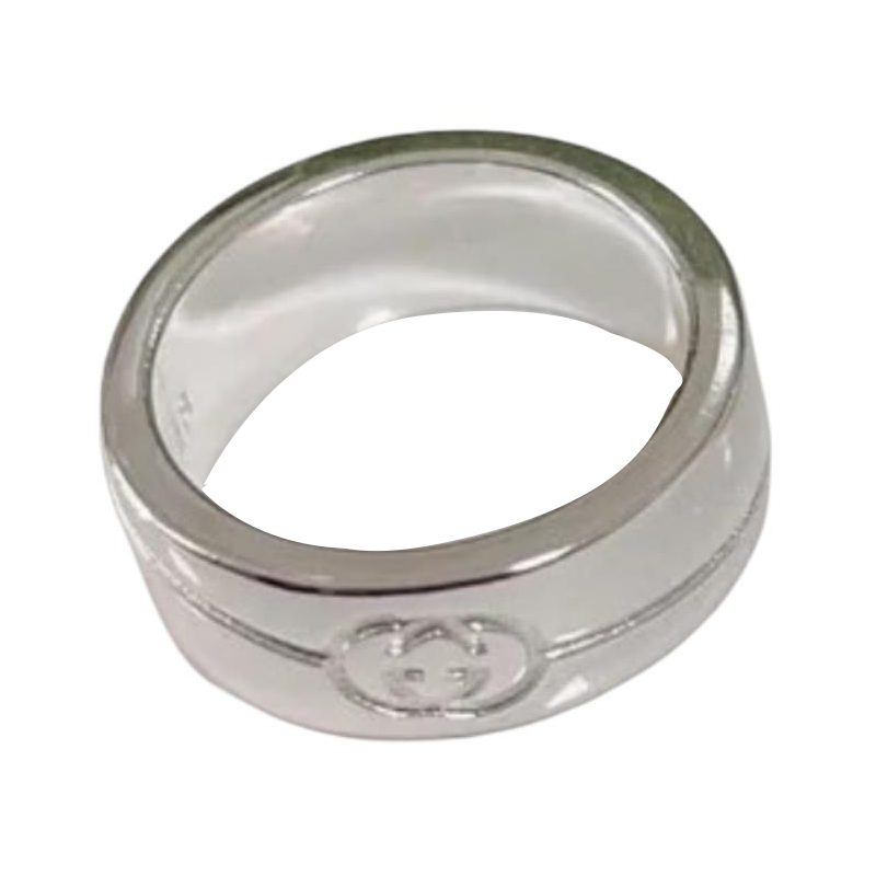 Order GUCCI Interlocking G Wide 925 Silver Ring Unisex Couple Design Silver 774053J84008106