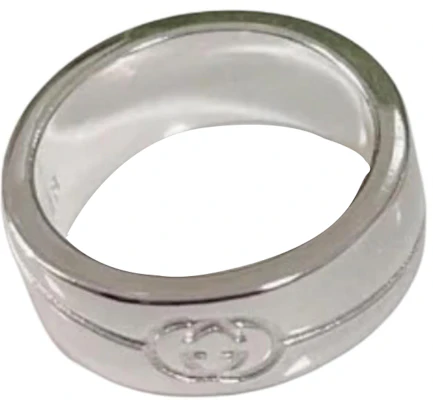 GUCCI Interlocking G Wide 925 Silver Ring Unisex Couple Design Silver 774053J84008106 Order GUCCI Interlocking G Wide 925 Silver Ring Unisex Couple Design Silver 774053J84008106