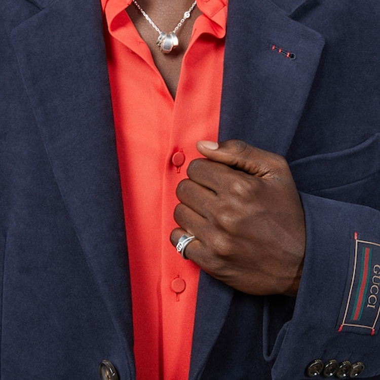 Purchase GUCCI Interlocking G Wide 925 Silver Ring Unisex Couple Design Silver 774053J84008106